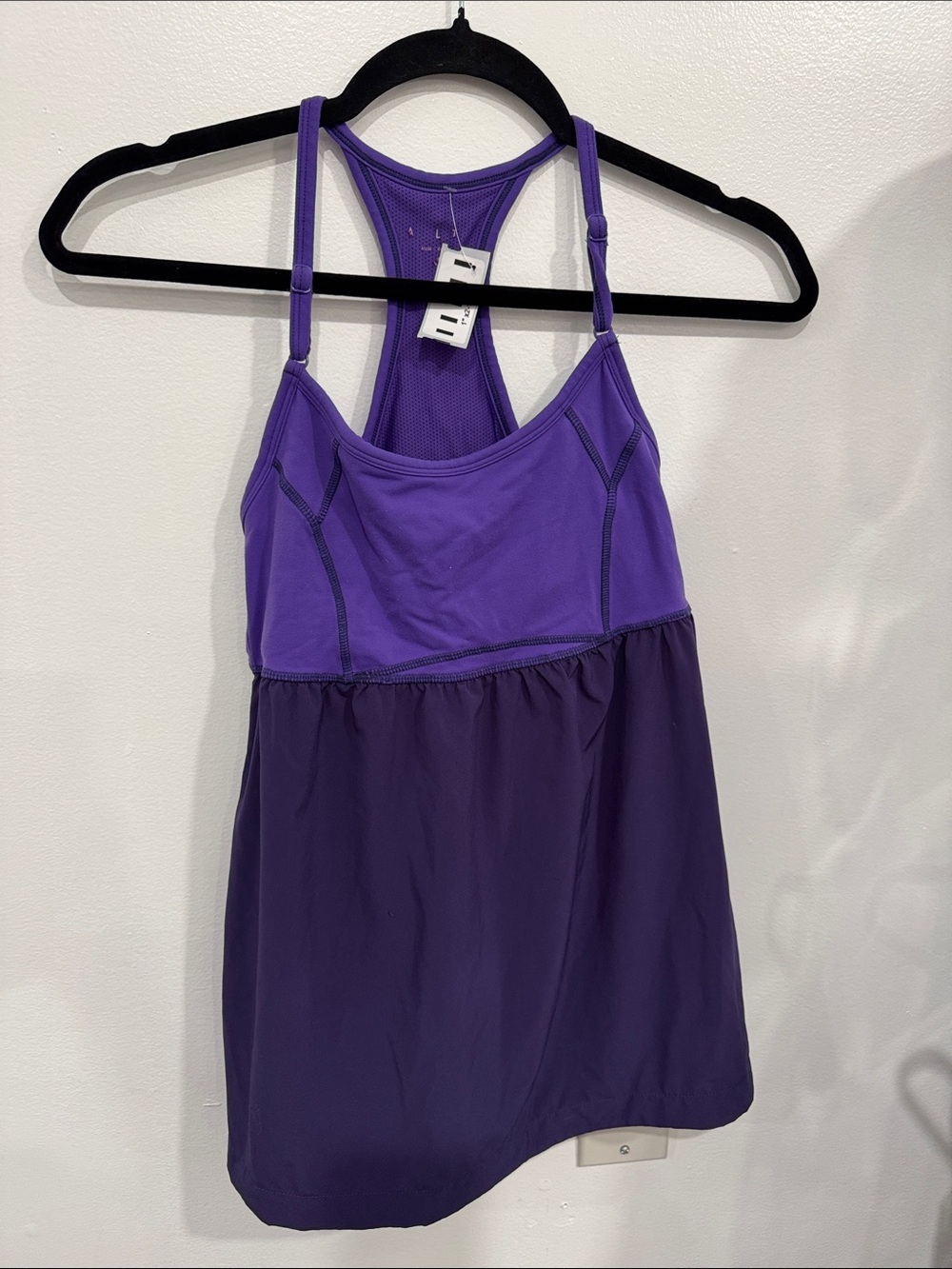 Athleta Purple Two-Tone Racerback Tank Dress